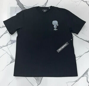 Karl Lagerfeld Paris Men’s Black Ikonik Karl Graphic T-Shirt Short Sleeve Size L